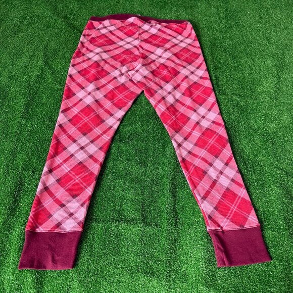 Old Navy Elastic Waist Pink Plaid Thermal Knit Pajama Pants Loungewear Size XXL - Picture 8 of 11
